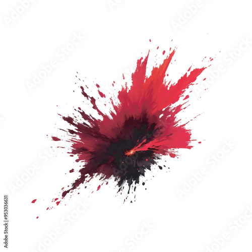 red and black ink splash explosion vector