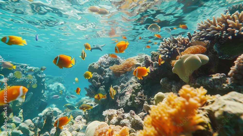 Fototapeta premium Fish underwater pattern wallpaper