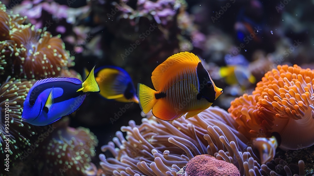 Fototapeta premium Fish underwater pattern wallpaper