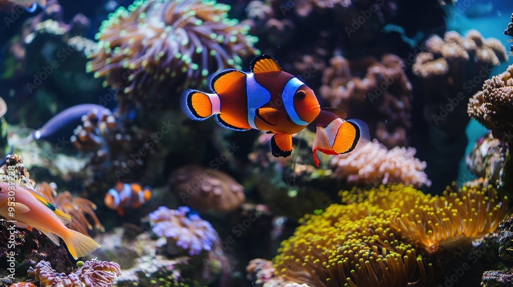 Obraz premium Fish underwater pattern wallpaper