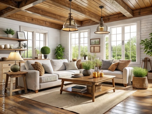 farmhouse-furniture-color-schemes-whites-and-woods-rustic-chic-cozy-mid-century-modern-home-decor