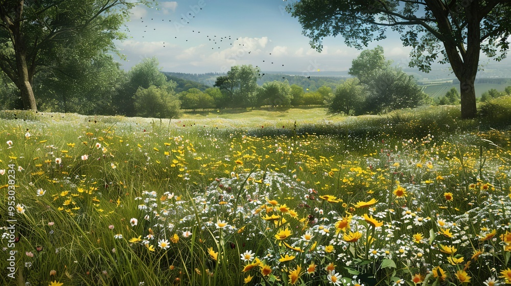 Obraz premium wildflower pattern wallpaper