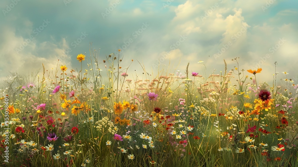 Fototapeta premium wildflower pattern wallpaper