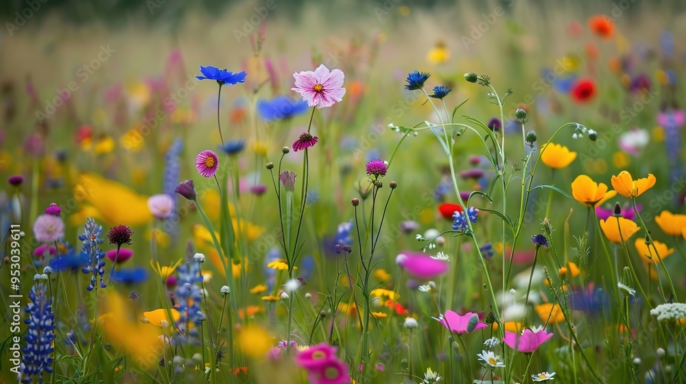 Fototapeta premium wildflower pattern wallpaper