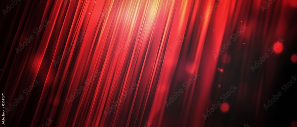 Red Curtain on Dark Blurred Background Banner Red Curtain on Dark Blurred Background Banner