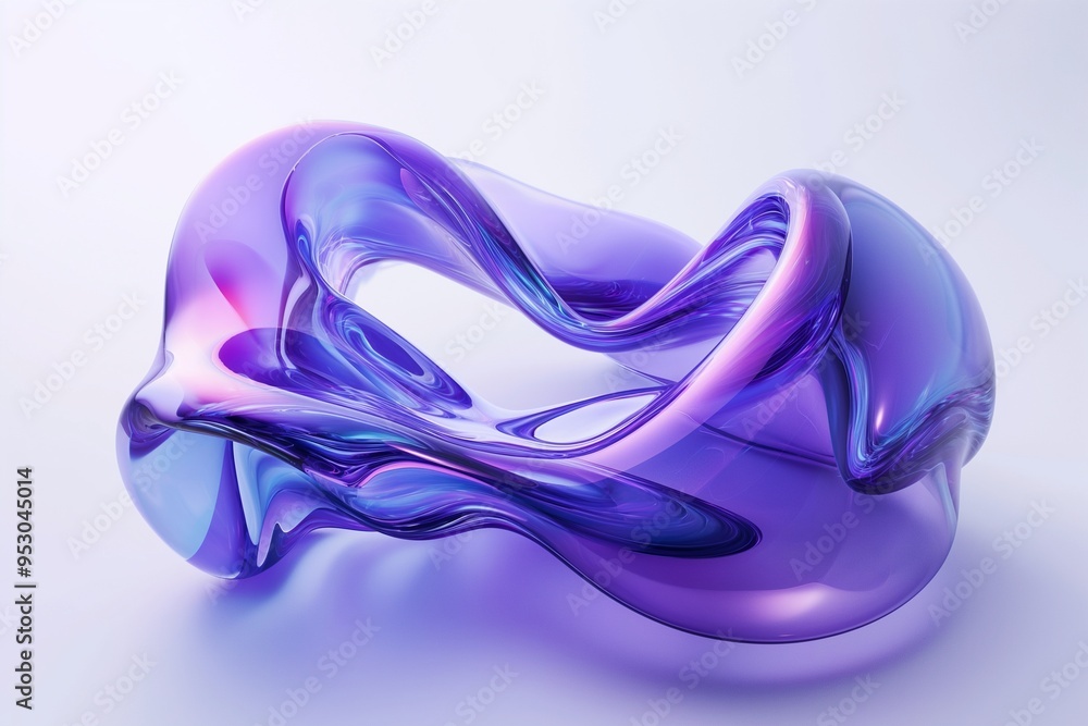 3D render of an abstract colorful twisted shape 3D render of an abstract colorful twisted shape