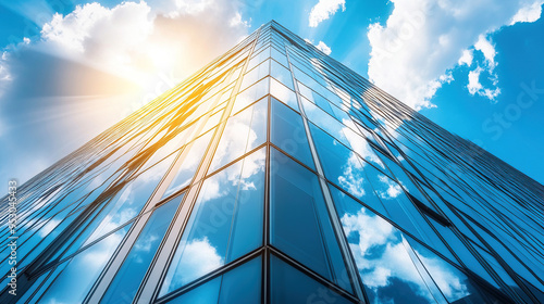 Wallpaper Mural A tall building with blue glass windows reflects the sky, Torontodigital.ca