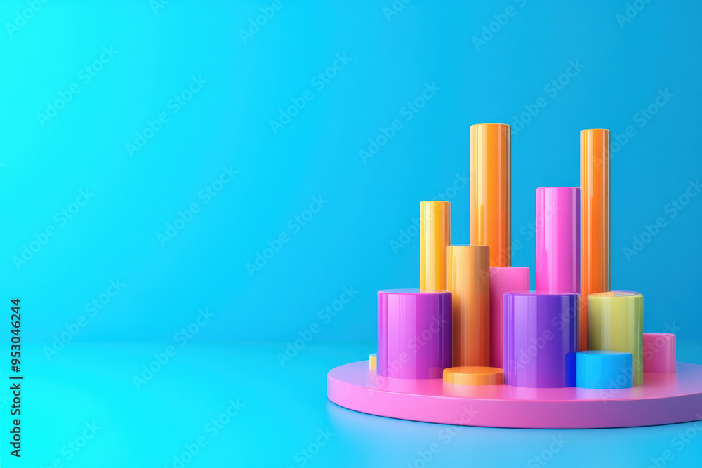Colorful cylindrical shapes arranged on a bright surface, showcasing vibrant hues and a modern, abstract aesthetic, perfect for creative projects. Colorful cylindrical shapes arranged on a bright surface, showcasing vibrant hues and a modern, abstract aesthetic, perfect for creative projects.