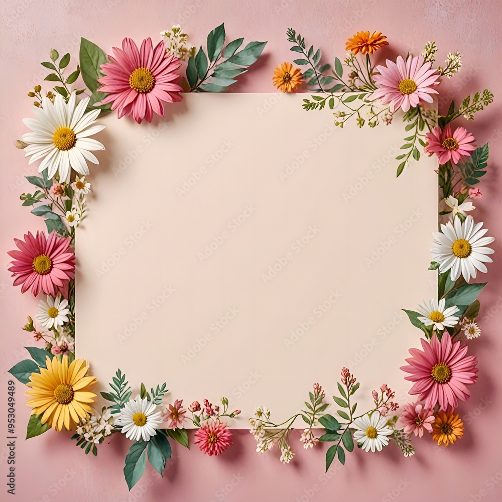 frame with flowers frame with flowers