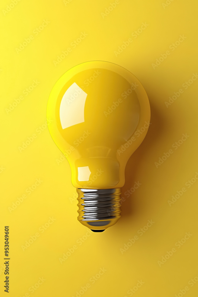Yellow light bulb on a vibrant yellow background, symbolizing innovation and bright ideas. Modern design concept for creativity and inspiration. Yellow light bulb on a vibrant yellow background, symbolizing innovation and bright ideas. Modern design concept for creativity and inspiration.