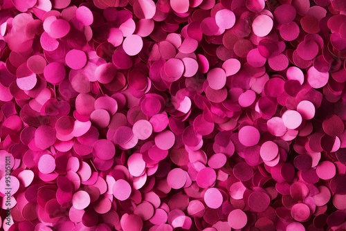 A background of circle shape pink confetti 