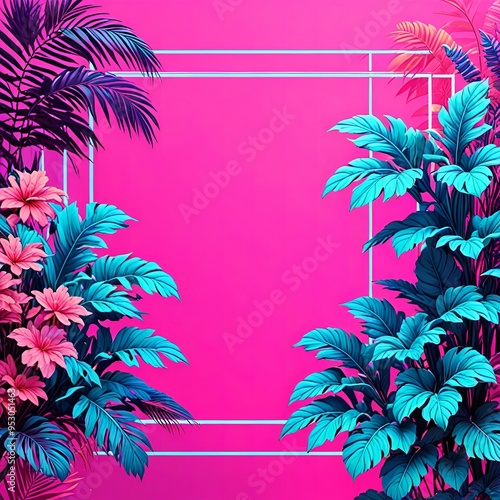 tropical background with palm trees