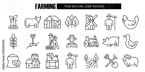 farming related thin outline icon vector design good for web and mobile app