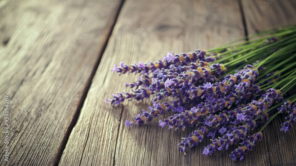 Lavender Bouquet on Rustic Wood Lavender Bouquet on Rustic Wood