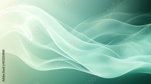 A soft and gentle background with flowing lines of light green