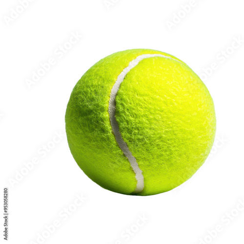 Bright yellow tennis ball.