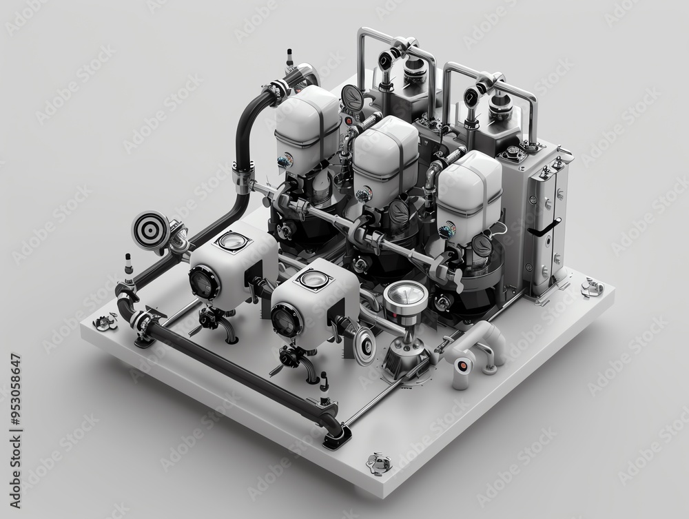 Fototapeta premium A 3D render of an exhaust gas analyzer