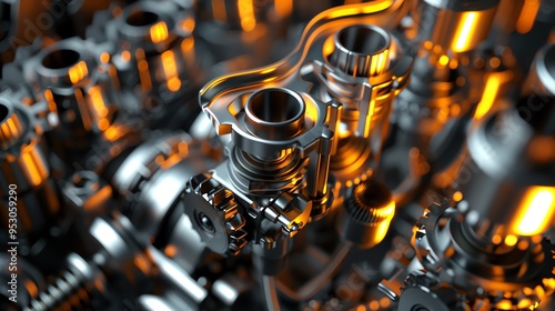 A detailed 3D render of a mechanic s engine cylinder hone