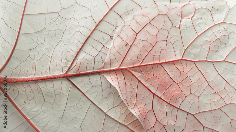 Fototapeta premium Detailed leaf pattern wallpaper