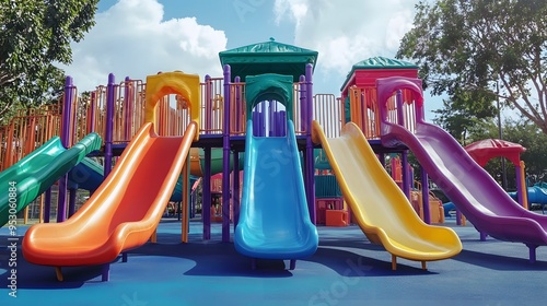 Colorful Playground Slide Fun