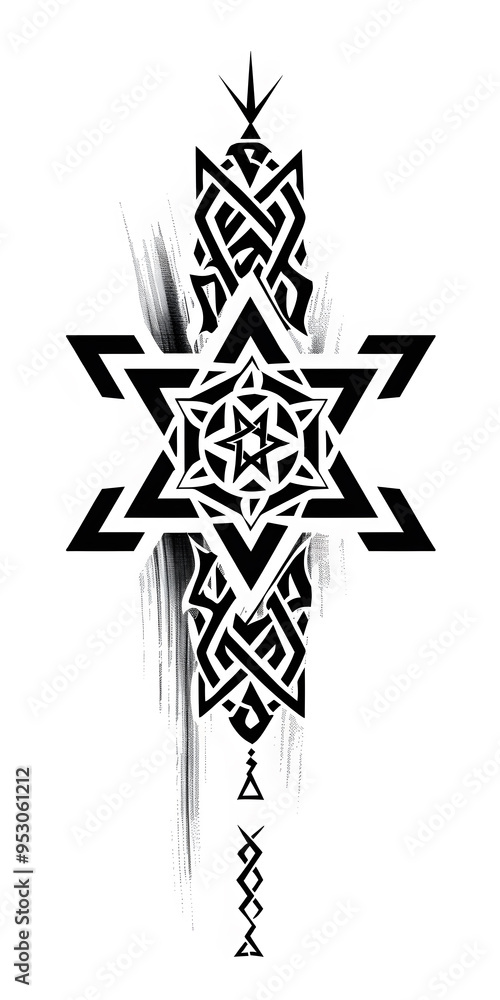 Tribal Star of David Judaism Tattoo very simple traditional tattoo flash styles illustration Tribal Star of David Judaism Tattoo very simple traditional tattoo flash styles illustration