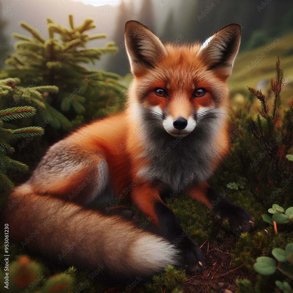Fototapeta premium Red fox wildlife animal mammal.
