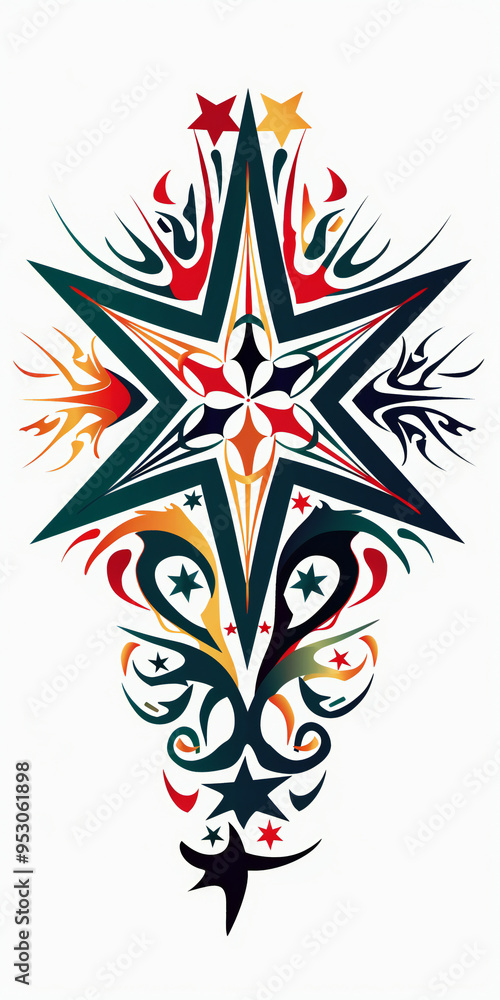 Tribal Star Tattoo very simple traditional tattoo flash styles illustration Tribal Star Tattoo very simple traditional tattoo flash styles illustration