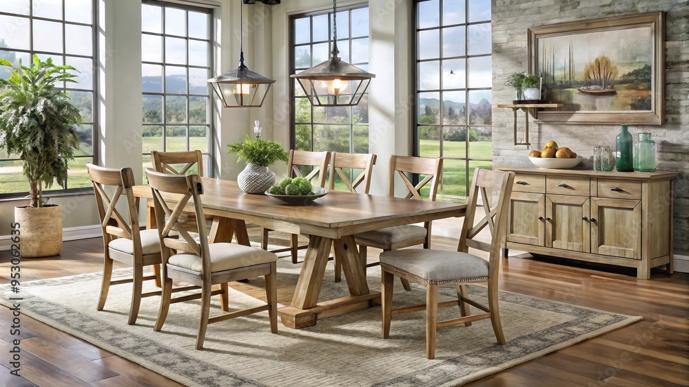 Rustic farmhouse dining sets with distressed wood finish Rustic farmhouse dining sets with distressed wood finish