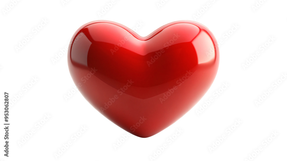 Shiny red heart, isolated on white background, perfect for design Shiny red heart, isolated on white background, perfect for design
