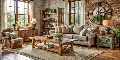 Rustic farmhouse furniture designs for modern homes combining earthy tones and vintage charm