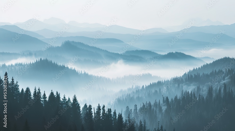 Fototapeta premium foggy mountain pattern wallpaper
