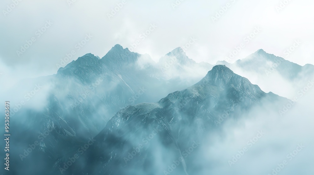 Fototapeta premium foggy mountain pattern wallpaper