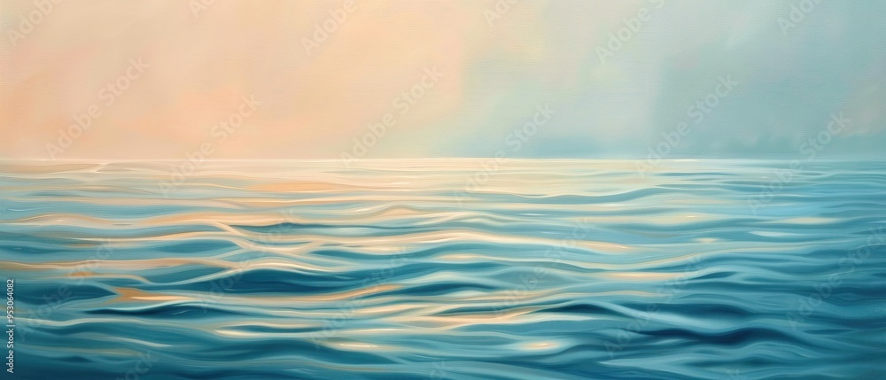 Obraz premium Abstract Seascape with Calm Waves and a Tranquil Sky