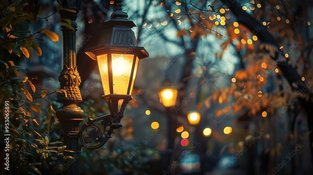 street lamp pattern wallpaper