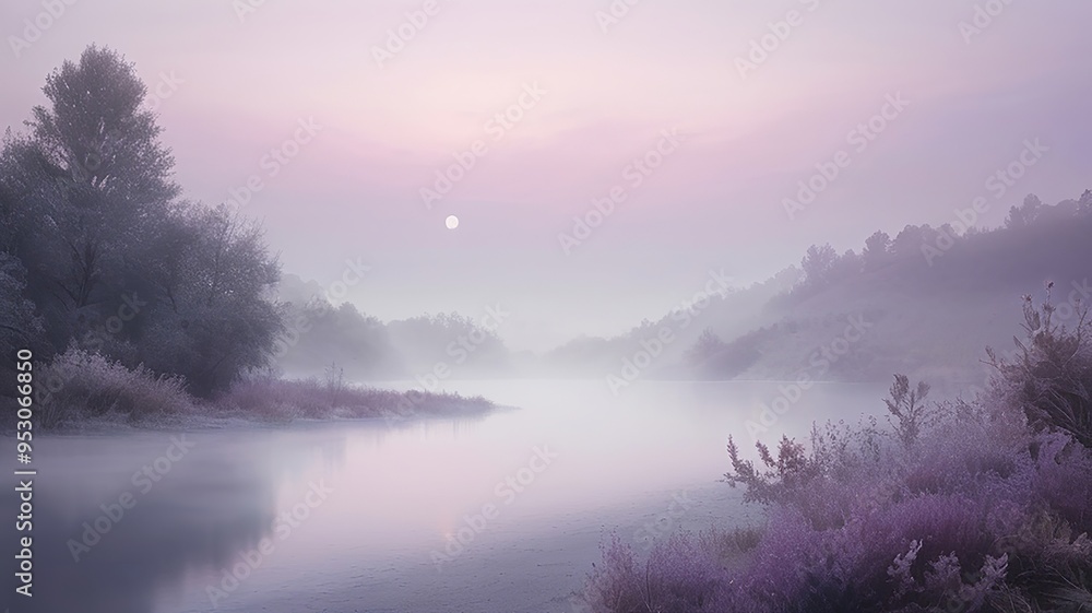 soft violet hues, with a slight grainy blur effect, sets a mystical and atmospheric scene for beauty product presentations. Made with generative AI technology soft violet hues, with a slight grainy blur effect, sets a mystical and atmospheric scene for beauty product presentations. Made with generative AI technology