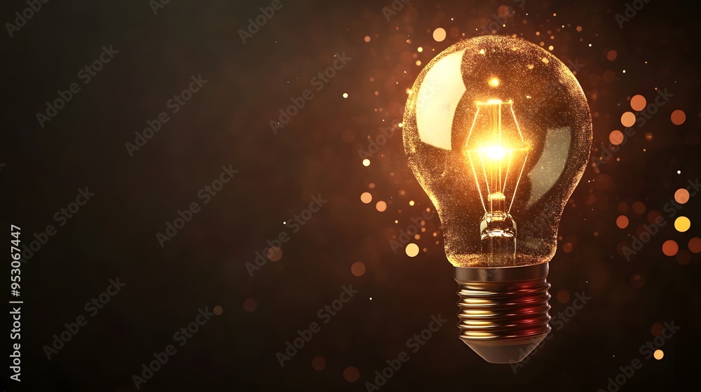 Glowing Lightbulb with Bokeh Effect Inspiration Idea Creativity Concept Glowing Lightbulb with Bokeh Effect Inspiration Idea Creativity Concept