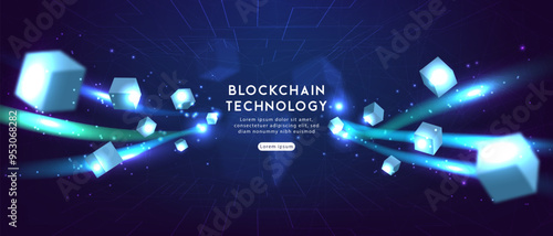 Blockchain technology.Hi-tech Modern futuristic design. Abstract technology vector illustration background.