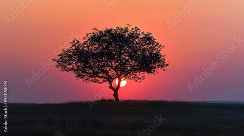 Sunset with tree wallpaper