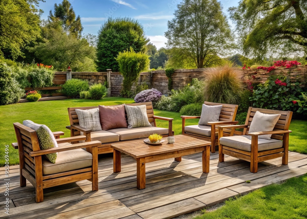 Rustic outdoor furniture for country gardens charming style with wooden slats durable weather-resistant finish cedar Rustic outdoor furniture for country gardens charming style with wooden slats durable weather-resistant finish cedar