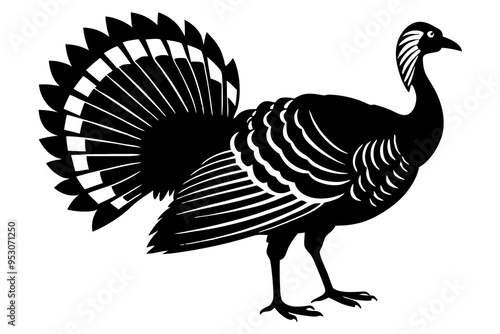 Wild turkey silhouette vector illustration 

