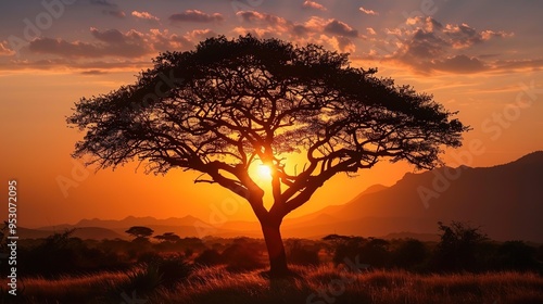 Sunset with tree wallpaper