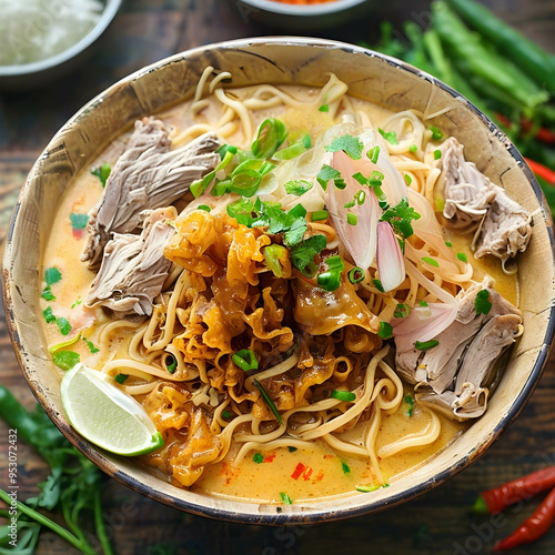 Khao Soi a Northern Thai inspired noodle dish photo