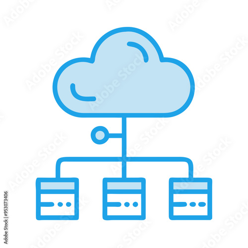 Modern Cloud Computing and Data Storage Icon photo