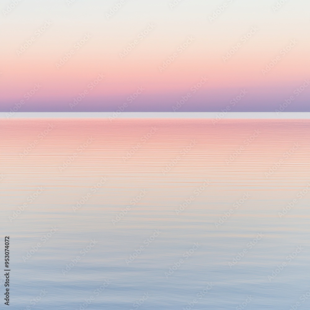 Obraz premium Calm Water at Sunset with Pink and Purple Sky
