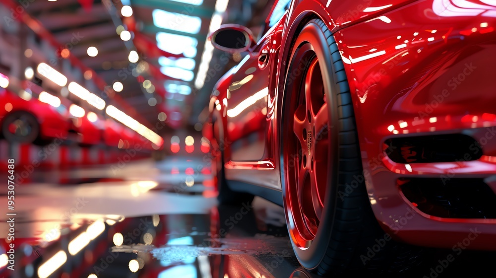 A 3D render of a banner ad for discounted automotive paint services A 3D render of a banner ad for discounted automotive paint services