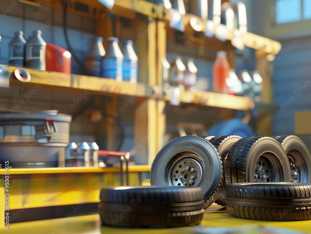 A 3D render of a banner ad for vehicle fluid check offers