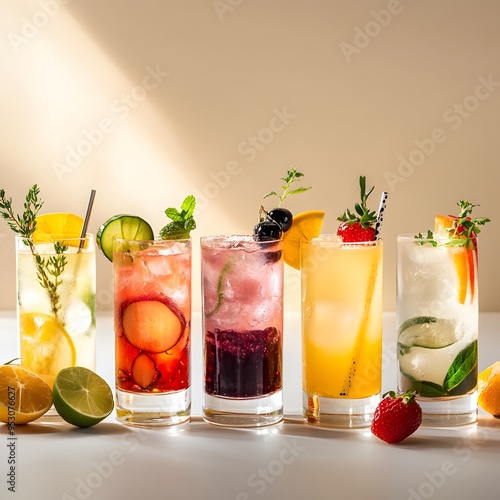 Wallpaper Mural Minimalist bar serving a variety of delicious non-alcoholic mocktails 16:9 Torontodigital.ca