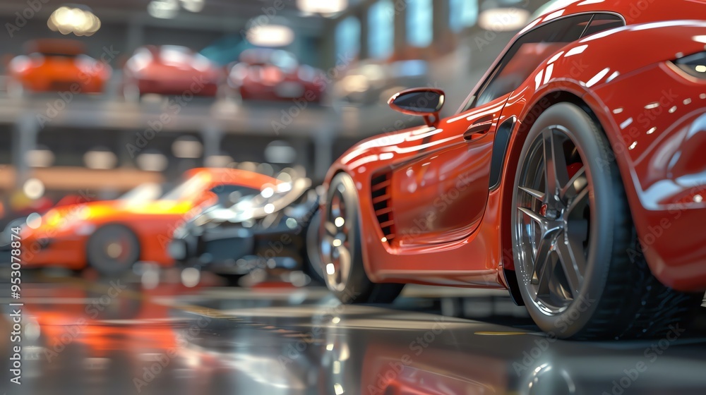 A 3D render of a promotional postcard for discounted auto detailing A 3D render of a promotional postcard for discounted auto detailing
