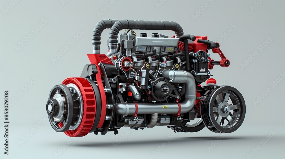 A 3D render of a promotional email highlighting engine service specials A 3D render of a promotional email highlighting engine service specials