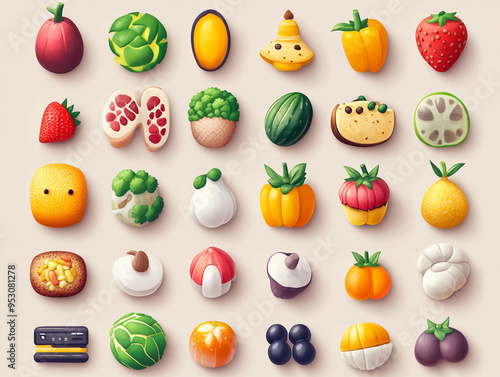 Fruit Vector Icons Design illustration